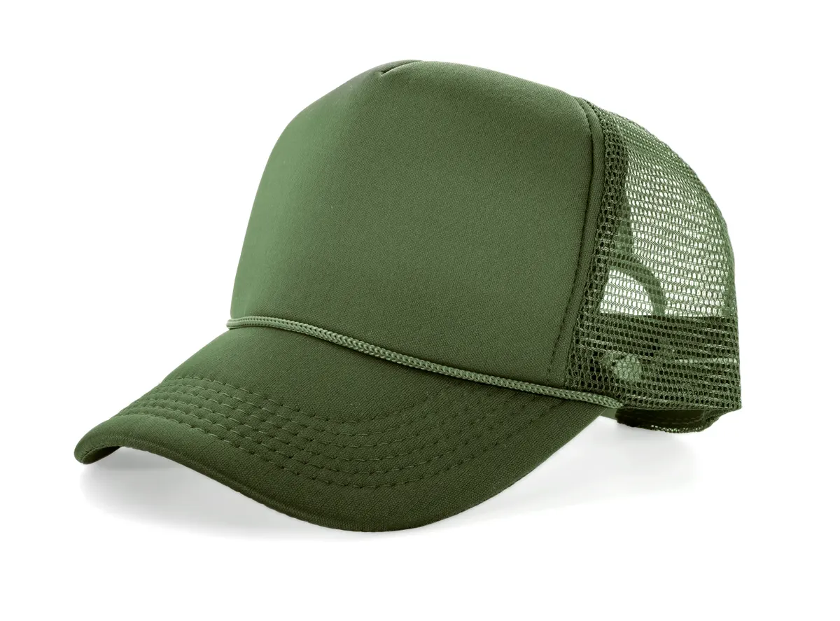 Hat & headwear marketing agency: side View Realistic Cap Mock Up In green khaki texture is a high resolution hat mockup to help you present your designs or brand logo beautifully. Green army. Olive. Snapback.