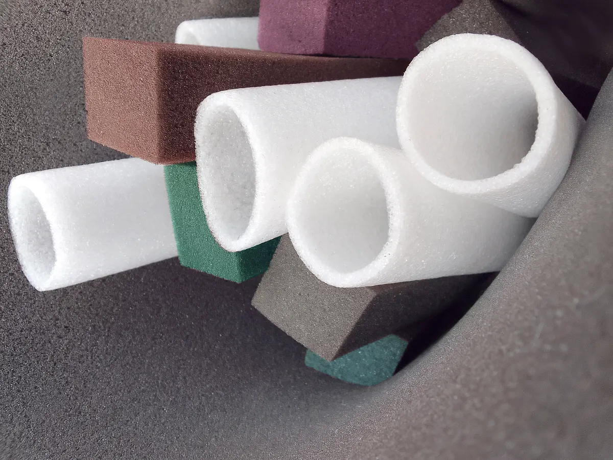 Foam blaster marketing agency: perforated and square sponge foam.