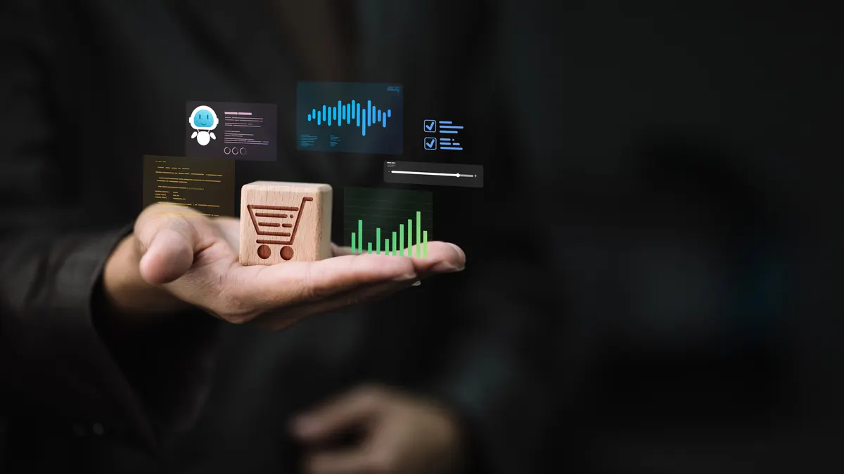 Checkout optimization: aI Ecommerce Analytics with Shopping Cart and KPI Widgets.